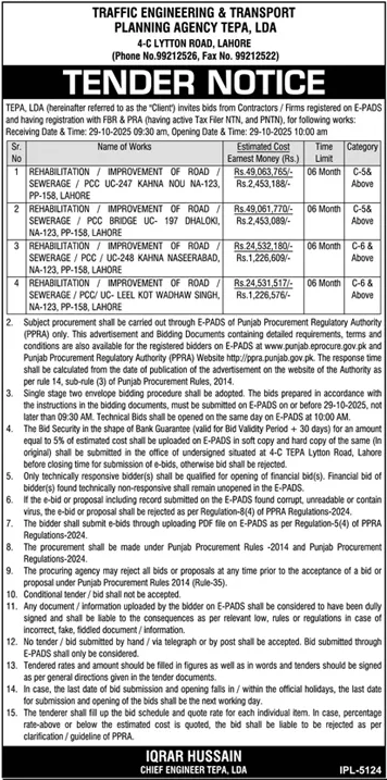 Planning Agency Tepa Tender Notice